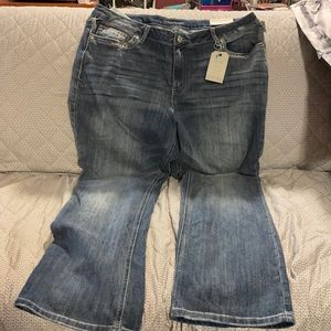 Maurice’s Mid Rise Slim Boot Cut Denim Flex Bedazzled Jeans Size 22W
